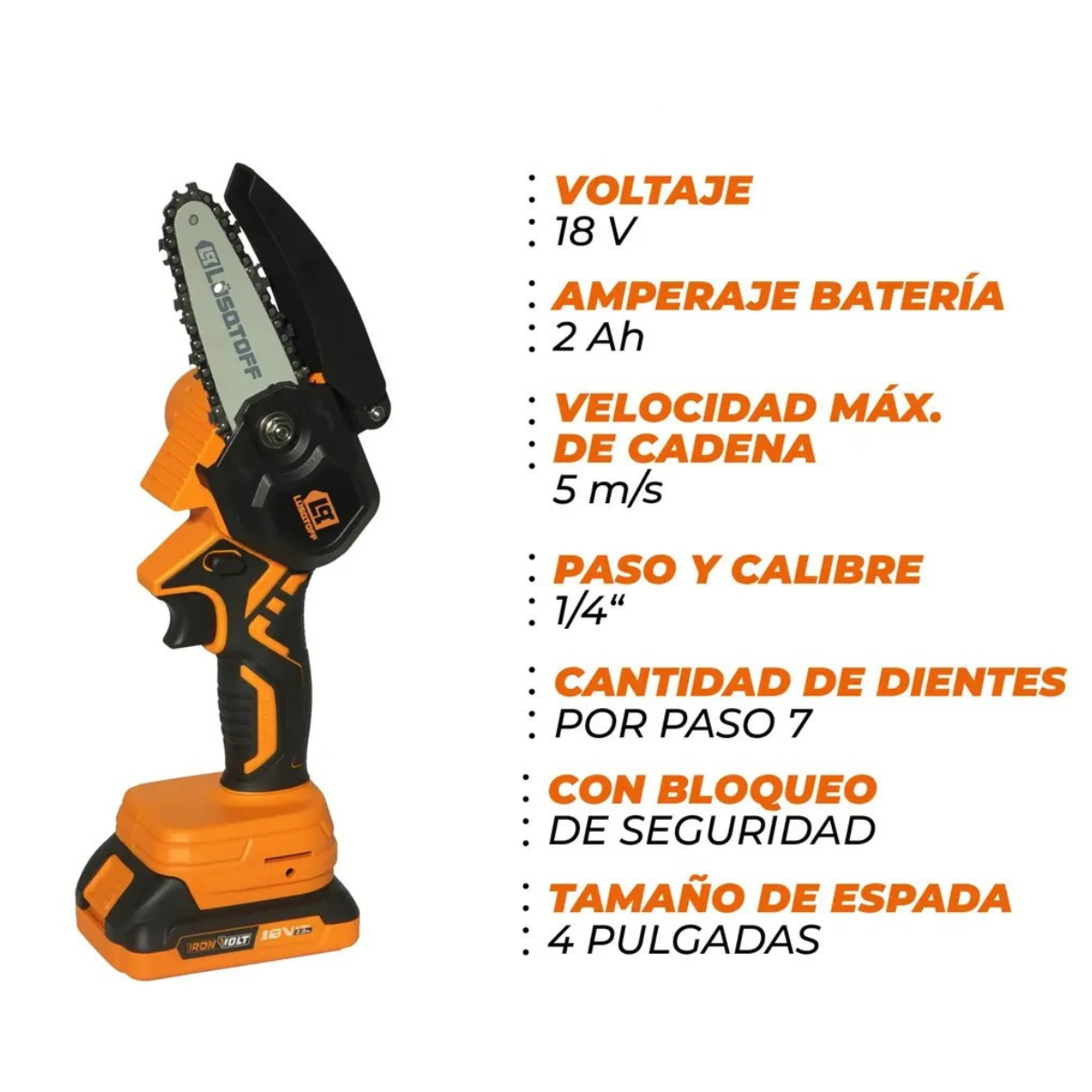 Mini Motosierra a Batería Lusqtoff 18v